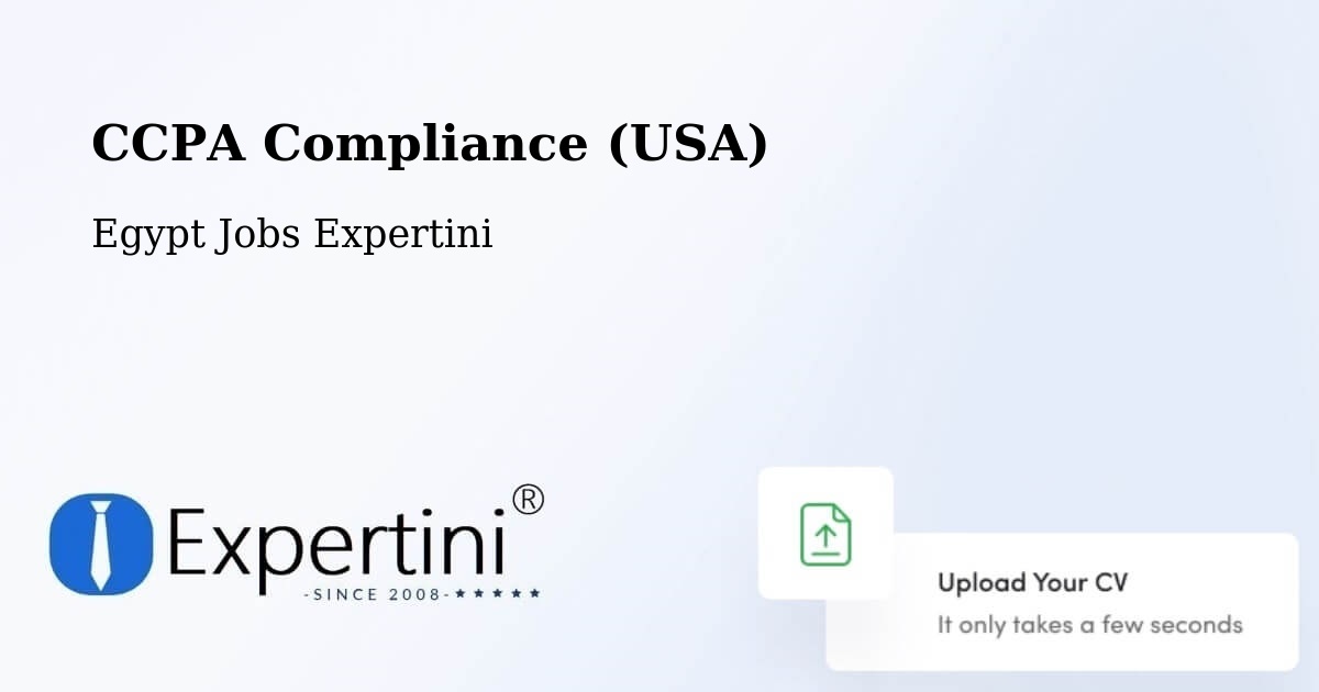 CCPA Privacy Rights & Compliance Notice – Egypt - Egypt Jobs Expertini