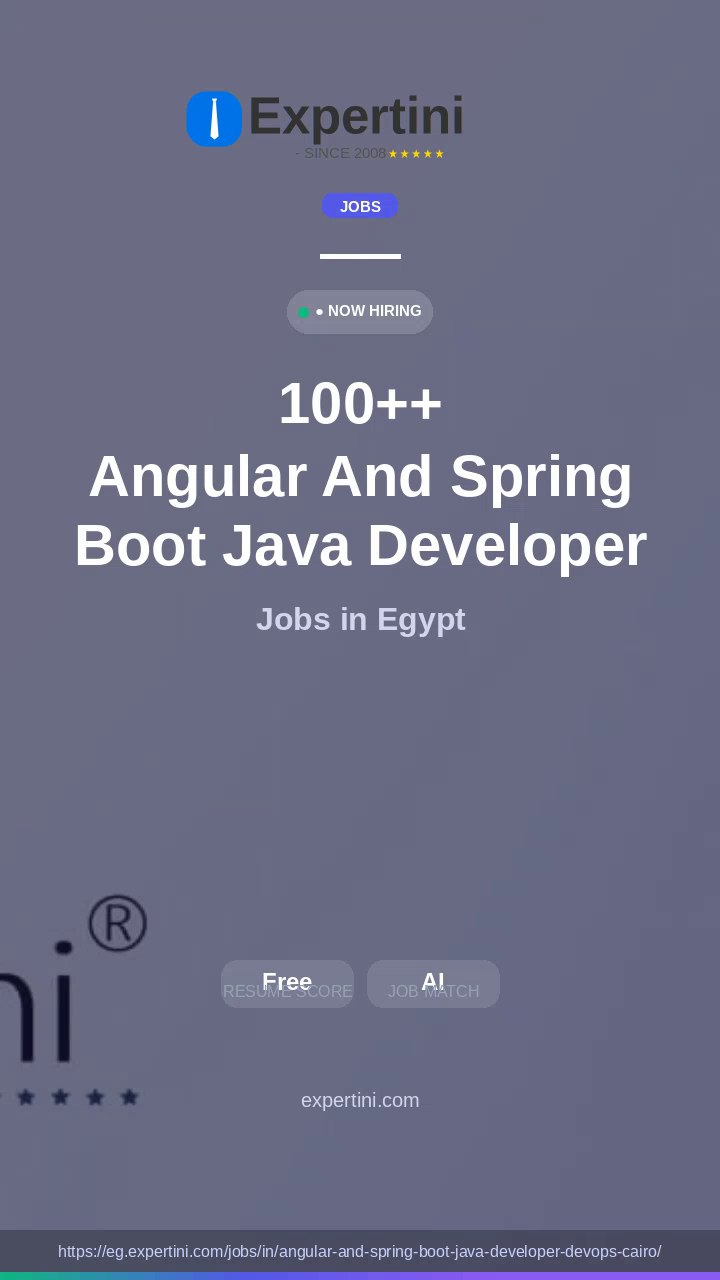 7,408+ Angular And Spring Boot Java Developer Devops Cairo Jobs in Egypt — Top Companies Hiring August 2026
